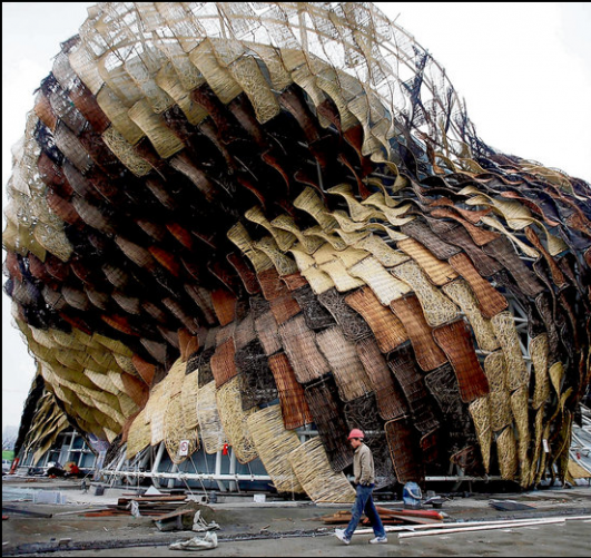 The Spanish Pavilion being built, Shanghai Expo 2010